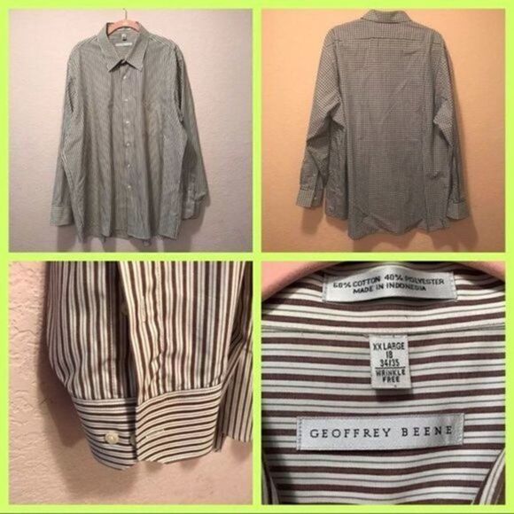 NWOT.Geoffrey Bean button down shirt.Wrinkle Free. - Picture 2 of 9